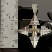 Handmade Jerusalem Cross Pendant in Sterling Silver & 14K Gold | Christian Necklace | P-151