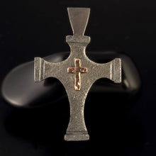 Handmade Sterling Silver Copper Cross Pendant - Christian Necklace P-152