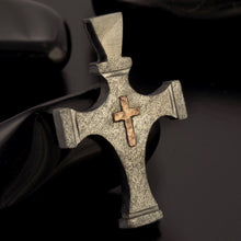 Handmade Sterling Silver Copper Cross Pendant - Christian Necklace P-152