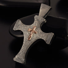 Handmade Sterling Silver Copper Cross Pendant - Christian Necklace P-152