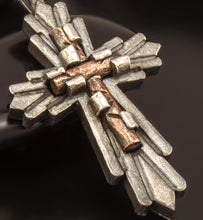 Sterling Silver Copper Cross Pendant: Handmade Christian Jewelry - P-169