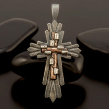 Artisan Christian jewelry, handmade cross necklace with a medieval aesthetic.