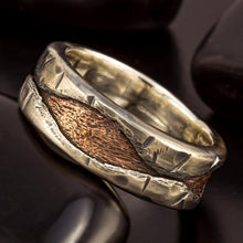 Sterling Silver Mountain Range Ring: Rustic Men's Wide Wedding Band - RS-1421