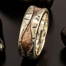 Sterling Silver Mountain Range Ring: Rustic Men's Wide Wedding Band - RS-1421
