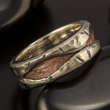 Sterling Silver Mountain Range Ring: Rustic Men's Wide Wedding Band - RS-1421