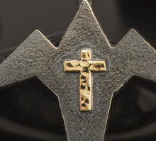 Handmade Sterling Silver 14K Gold Cross Pendant: Religious Charm Jewelry - P-171