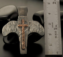 Handmade Sterling Silver Celtic Cross Pendant - Rustic Hammered Copper Cross Necklace - Artisan Mens Spiritual Jewelry -Unique Religious 136