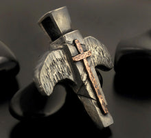 Handmade Sterling Silver Celtic Cross Pendant - Rustic Hammered Copper Cross Necklace - Artisan Mens Spiritual Jewelry -Unique Religious 136