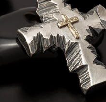 Sterling Silver Cross Pendant with 14K Gold Accent P-162