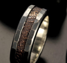 Rustic Sterling Silver Copper Inlay Ring – Men’s Wedding Band, Mixed Metal Artisan Ring RS-1411