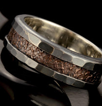 Rustic Sterling Silver Copper Inlay Ring – Men’s Wedding Band, Mixed Metal Artisan Ring RS-1411