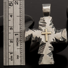 Sterling Silver Cross Pendant with 14K Gold Accent P-162