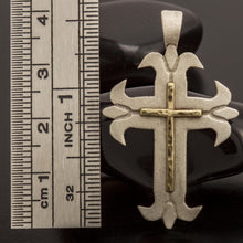 Men's Cross Pendant: Sterling Silver 14K Gold Religious Jewelry - P-168