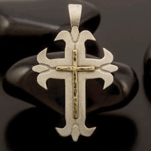 Men's Cross Pendant: Sterling Silver 14K Gold Religious Jewelry - P-168