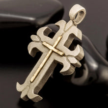 Men's Cross Pendant: Sterling Silver 14K Gold Religious Jewelry - P-168