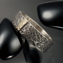 Viking Wedding Ring, Men's Band, 14K Gold & Sterling Silver Ring, Rustic Wedding Band, Men's Gold Ring, RS-1260