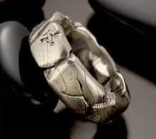 Rustic Sterling Silver Ring, Handmade Men's Wedding Band, Textured Ring, Artisan Ring, RS-1406