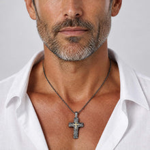 Handmade Sterling Silver & 14K Gold Cross Pendant for Men | Christian Necklace | P-117