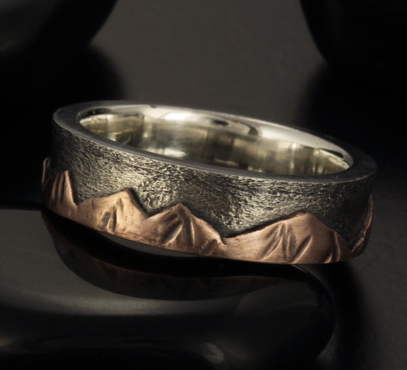 Rustic Mens Wedding Band, Man ring, RS-1400 – AbiMJewelry