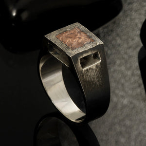 Mens signet ring, Square signet ring, Engraved signet ring, Mens ring, Cool Ring,  Signet Ring for Him, Husband gift, Gift for men, -1185