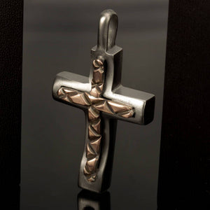 Sterling Silver Cross Pendant, Men&#39;s Cross necklace, Silver Handmade Cross Pendant, Cross Jewelry, gift for him,P-113