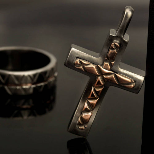 Sterling Silver Cross Pendant, Men's Cross necklace, Silver Handmade Cross Pendant, Cross Jewelry, gift for him,P-113