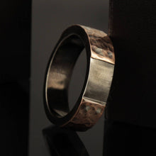 Mens Wedding Band, Man ring, Rustic Copper Mens Ring, 6 mm sterling silver and copper, Mens wedding Ring, Man's Engagement ring,  RS-1224