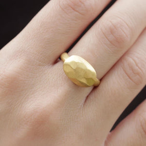 Unique Women ring, Brushed gold Ring, Boho 14K Gold Ring, Yellow Gold Statement Ring, Boho gold ring, Anniversary ring, Gift for her, 1199