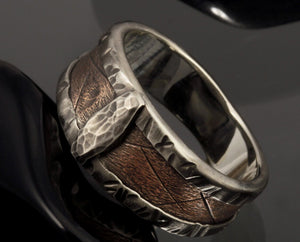 Mens Ring - Men's Band - Mens Jewelry - Rustic Mens Ring - Hammered mens ring band - Personalized Ring - Mens Gift -  RS-1268