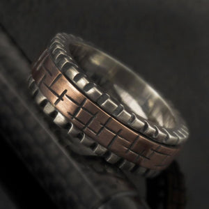 Men Wedding Ring, Rustic Mens ring, Men Ring, Men Engagement Ring, Mens Silver & copper Ring, Wedding Ring Gift for men, RS-1276