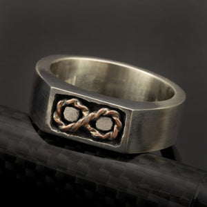Mens Silver Ring, Mens signet ring, Handmade mens ring, Mens Ring, Mens Infinity Ring, Mens Gift, -1272