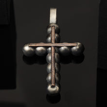 Cross Pendant, Mens Cross Sterling Silver Handmade Pendant, Silver and copper Handmade Cross Pendant, Cross Jewelry, P-114