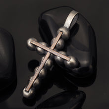 Cross Pendant, Mens Cross Sterling Silver Handmade Pendant, Silver and copper Handmade Cross Pendant, Cross Jewelry, P-114