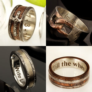 Rustic mans ring Mens ring, Silevr Mens Ring, Mens Wedding band, Mens Engagement Ring, Men's Silver Copper Ring,  RS-1191