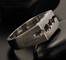 Rustic Mens  Band, Mens Wedding Ring, Silver Copper Ring, 9.5 mm Wide Men Ring, Mens Gift, RS-1309