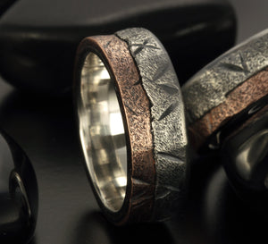 Mens ring, Silver & Copper, Unique Mens ring, Men Wedding Band, Unique Men Ring,  RS-1136