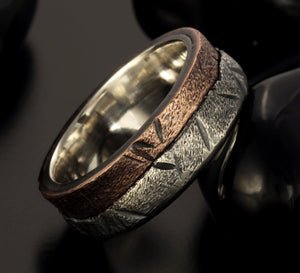 Mens ring, Silver & Copper, Unique Mens ring, Men Wedding Band, Unique Men Ring,  RS-1136