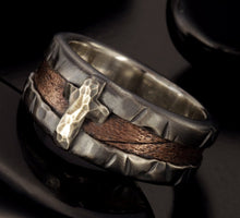 Rustic Mens Wedding Band, Man ring, Mens cross Ring, Mens Silver Ring, Engagement Band, Unique Bark Men&#39;s Ring,   RS-1255