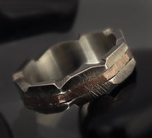 Rustic mens ring, Mens Silver Ring, Unique man ring, Mens Engagement Ring, Silver Copper Ring, RS-1262