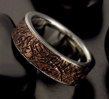 Men Ring, Silver Copper band, Mens Wedding Ring, Rustic  Band, Unique Mens Ring, Gift for him,  RS-1091