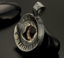 Unique Pendant, Rustic Dark Pendant for Men & Women, Yin and Yang Pendant, Eye Pendant, Silver and copper, P-132