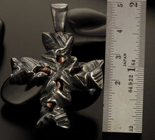 Cross Pendant, Mens Cross Sterling Silver Handmade Pendant, Silver and copper Handmade Cross Pendant, Cross Jewelry, P-137