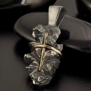 Cross Pendant, Mens Cross Sterling Silver Handmade Pendant, Silver and copper Handmade Cross Pendant, Cross Jewelry, P-115