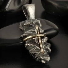 Cross Pendant, Mens Cross Sterling Silver Handmade Pendant, Silver and copper Handmade Cross Pendant, Cross Jewelry, P-115